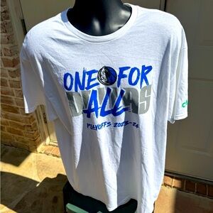 Delta Pro Weights, White, Dallas Mavericks, Playoffs, Shirt, Size XL